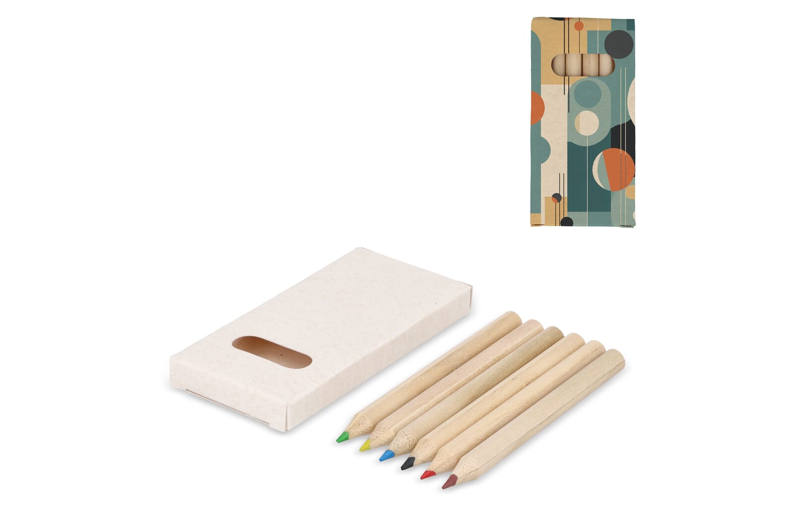 Crayons colorés en boîte de carton de lait recyclé - Seugy imprimé avec logo