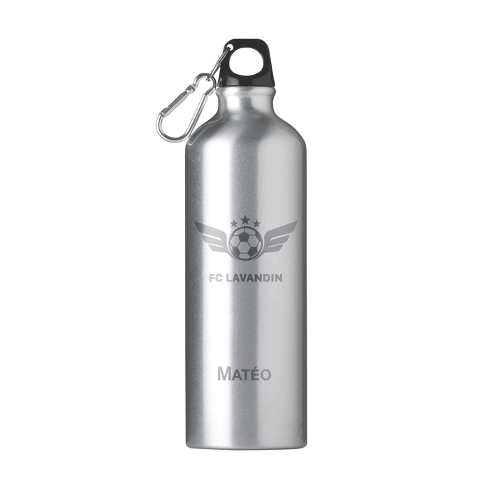Gourde personnalisée avec prénom en aluminium avec mousqueton 750 ml - Milène