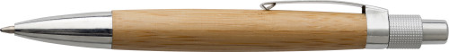 Stylo à bille en bambou avec clip métallique et pièces en ABS - Saint-Cirq-Lapopie - Zaprinta France