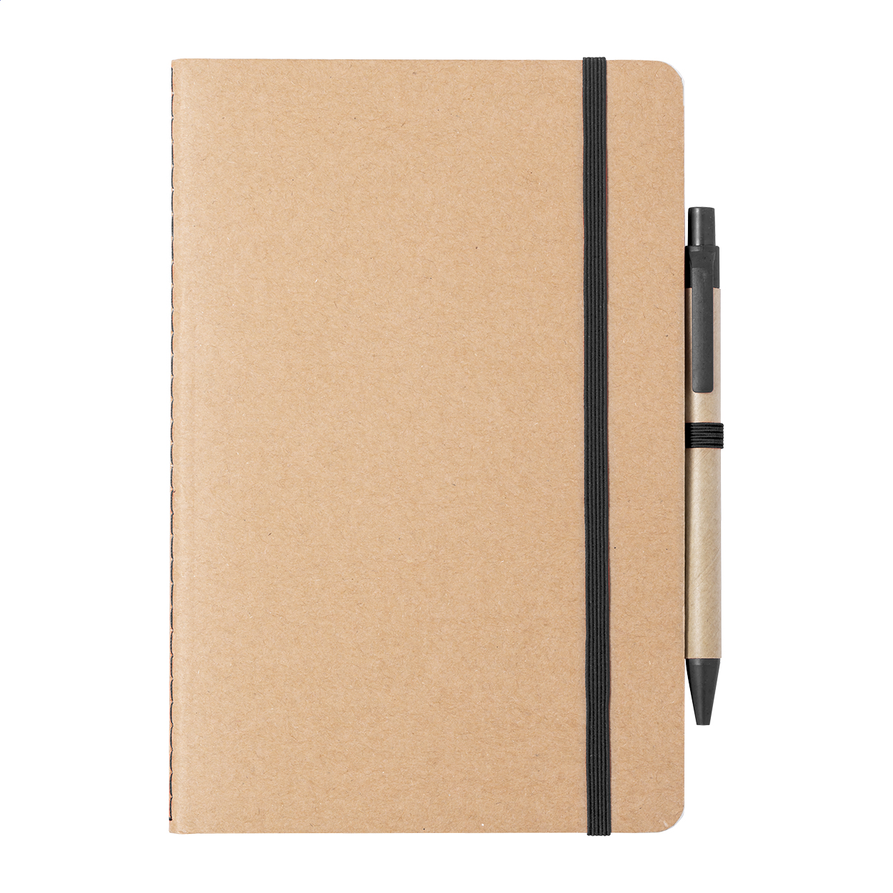 Carnet A5 Ginkgo personnalisé en carton recyclé avec stylo en paille de blé