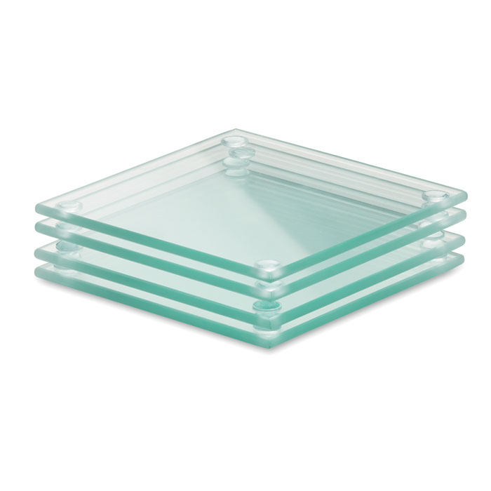 4 sous-verres en verre recyclé