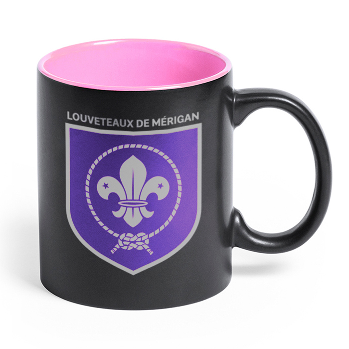 Mug personnalisé noir spécial gravure 350 ml - Amanda