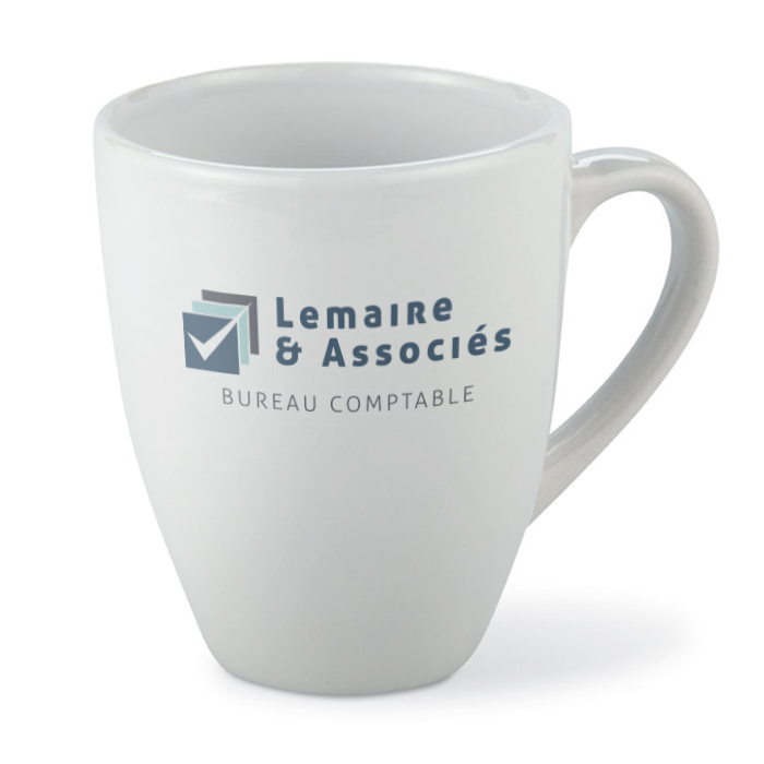 Mug blanc personnalisé en grès 160 ml - Matias