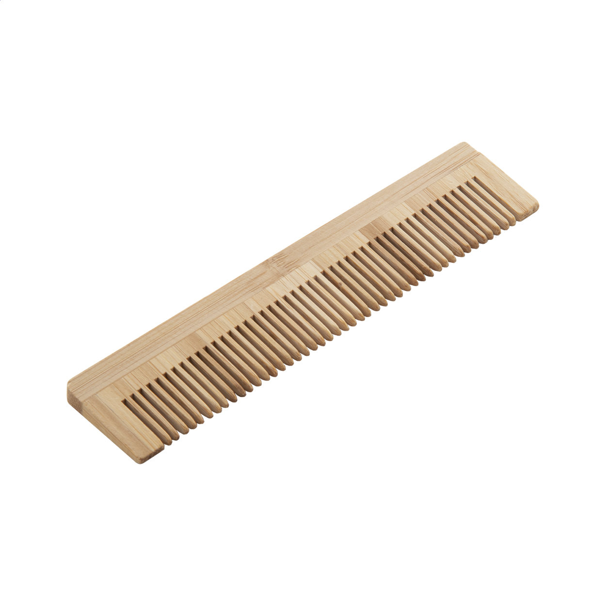 Peigne en bambou Bessone personnalisé dans un étui en papier kraft imprimé avec logo