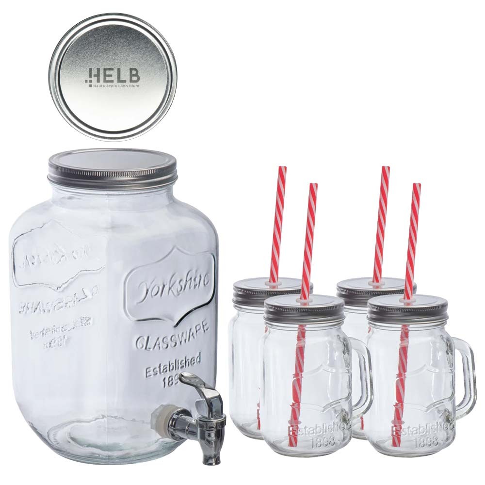 Ensemble de Distributeurs de Boissons en Verre Saisonnier - Saint-Étienne-de-Chigny