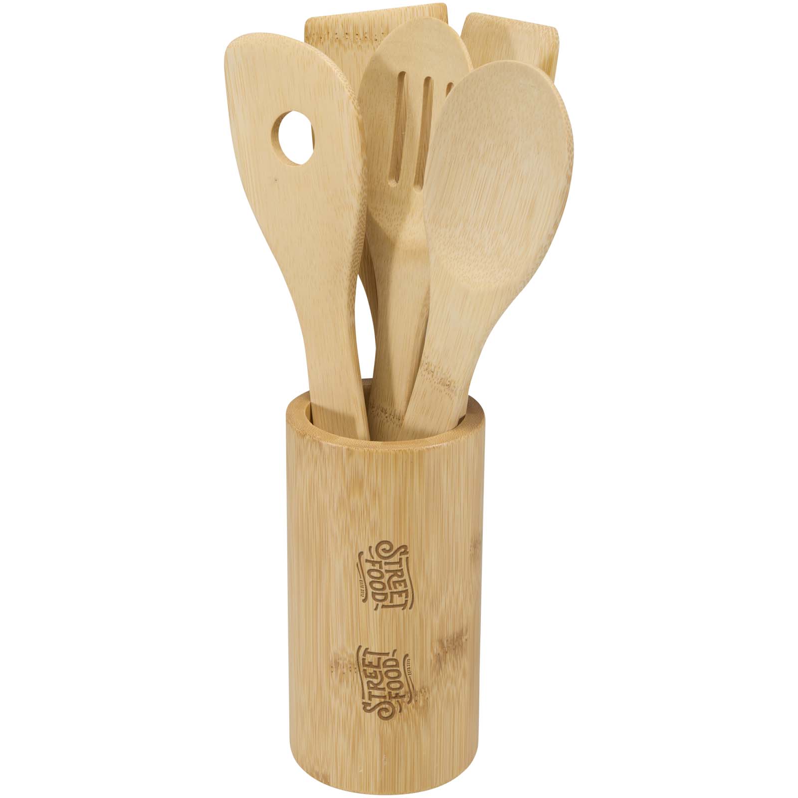 Ensemble d'ustensiles de cuisine en bambou