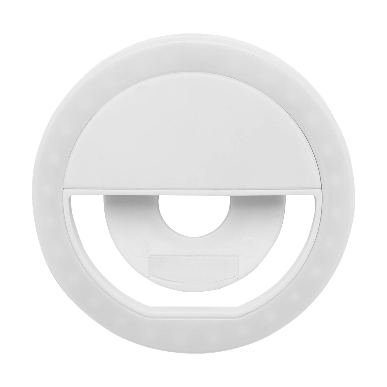Anneau lumineux selfie Radiance personnalisé en ABS recyclé, 28 LED imprimé avec logo