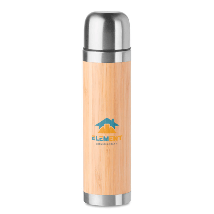 Gourde personnalisée isotherme inox et bambou 400ml - Nabil