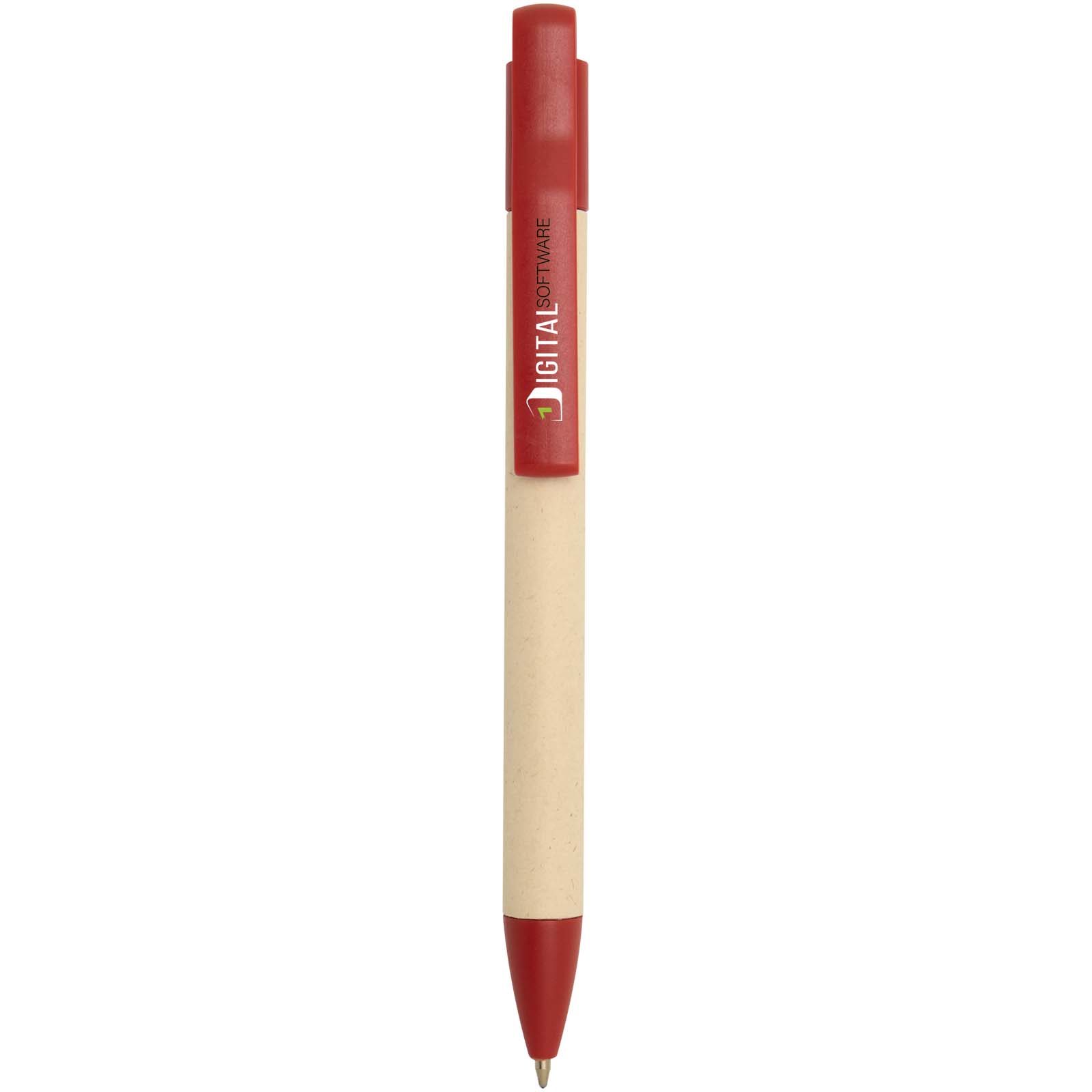 Stylo bille Liliana personnalisé en papier de canne à sucre, encre bleue imprimé avec logo