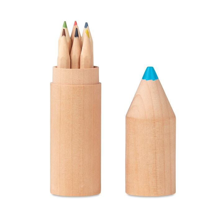 6 crayons dans un étui en bois - Zaprinta France