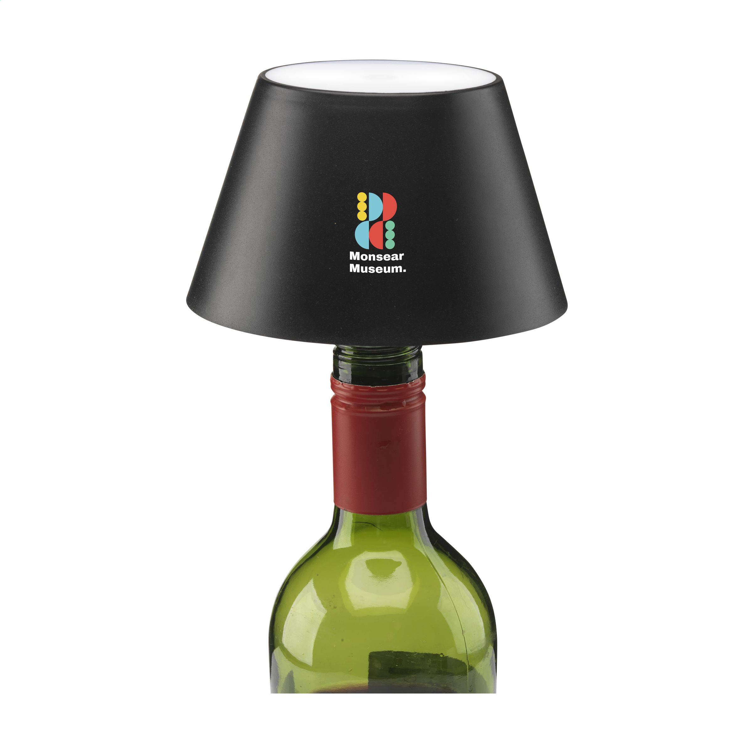 Lampe de bouteille réinventée en plastique recyclé - Saint-Jean-du-Bouzet imprimé avec logo