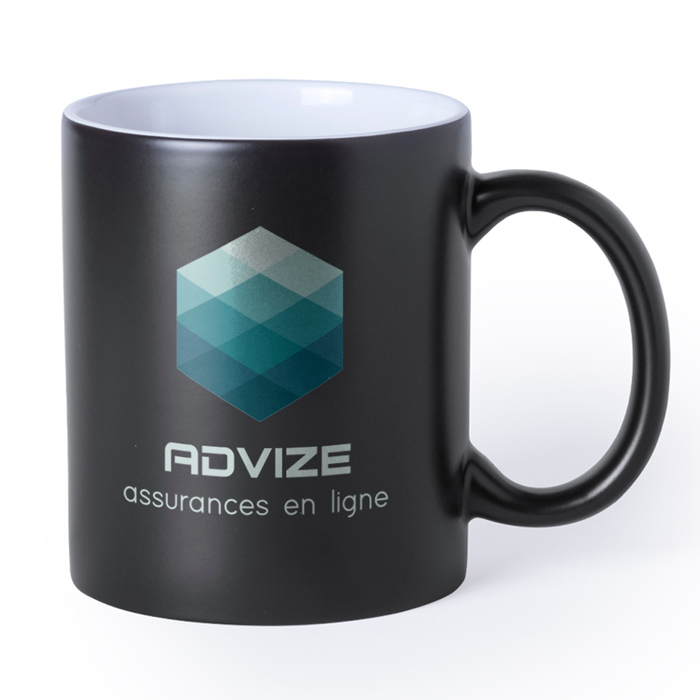 Mug magique personnalisé noir spécial sublimation 350 ml - Romina