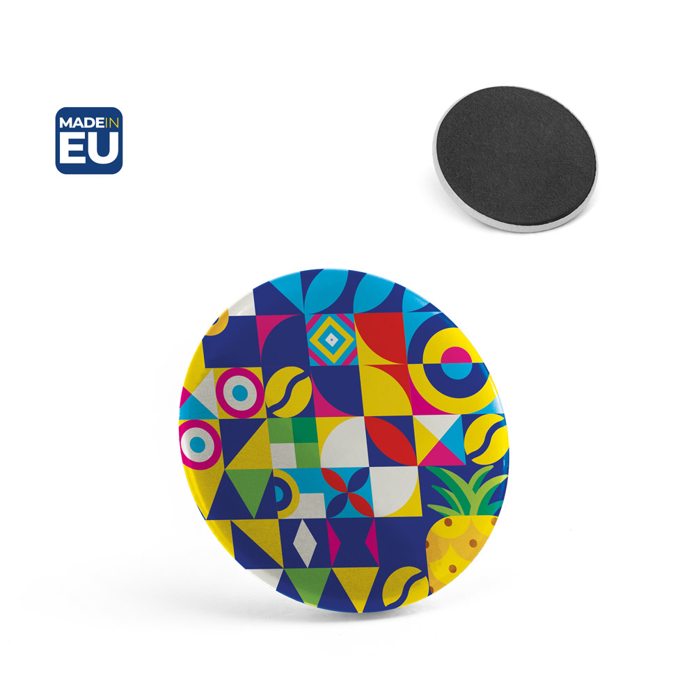 Badge Button P'IN 7 magnétique personnalisé, ø50 mm