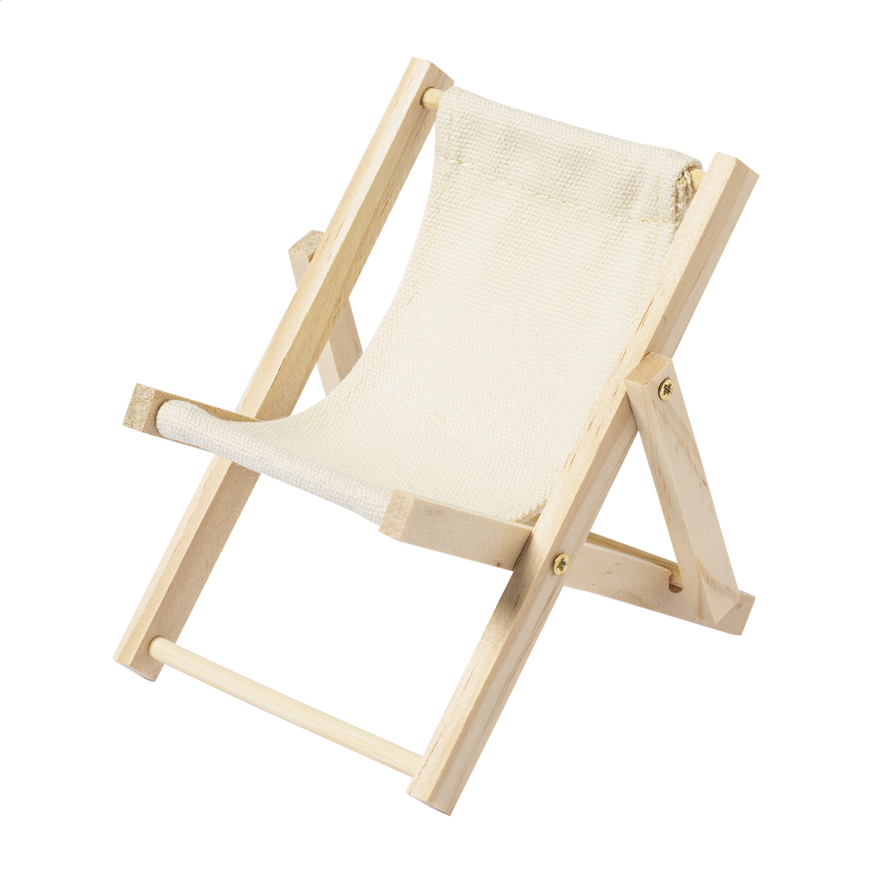 Support téléphone Modek personnalisé en forme de transat, bois et coton