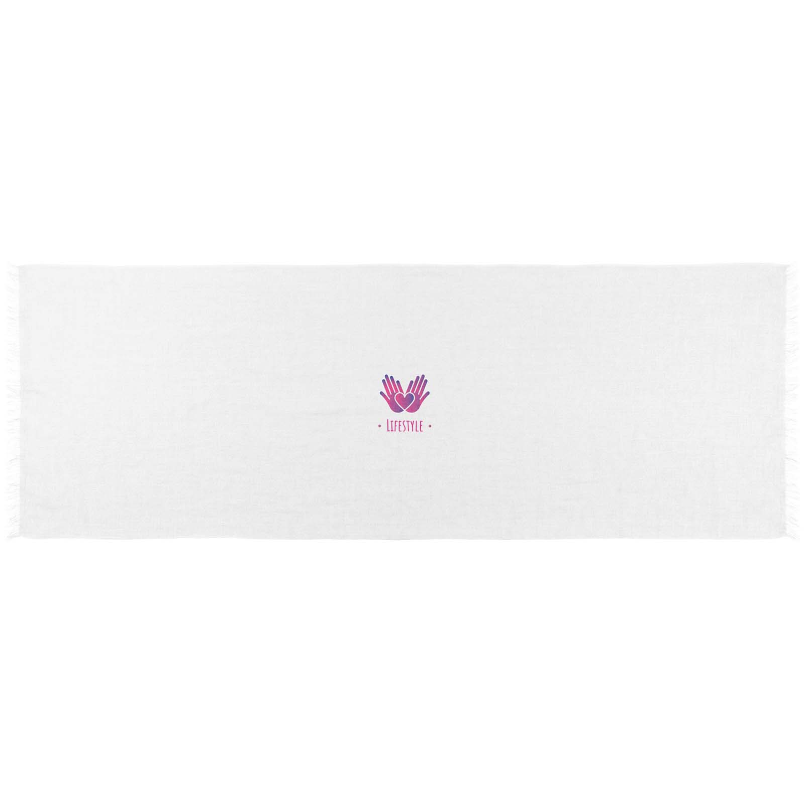 Écharpe Citizen Green Handloom personnalisée en coton tissé main, franges imprimé avec logo