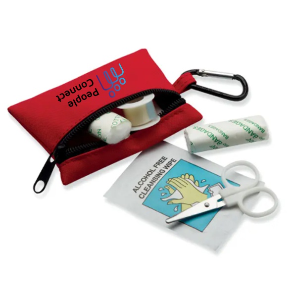 Trousse de secours personnalisée en polyester fluo — Rose - Zaprinta France