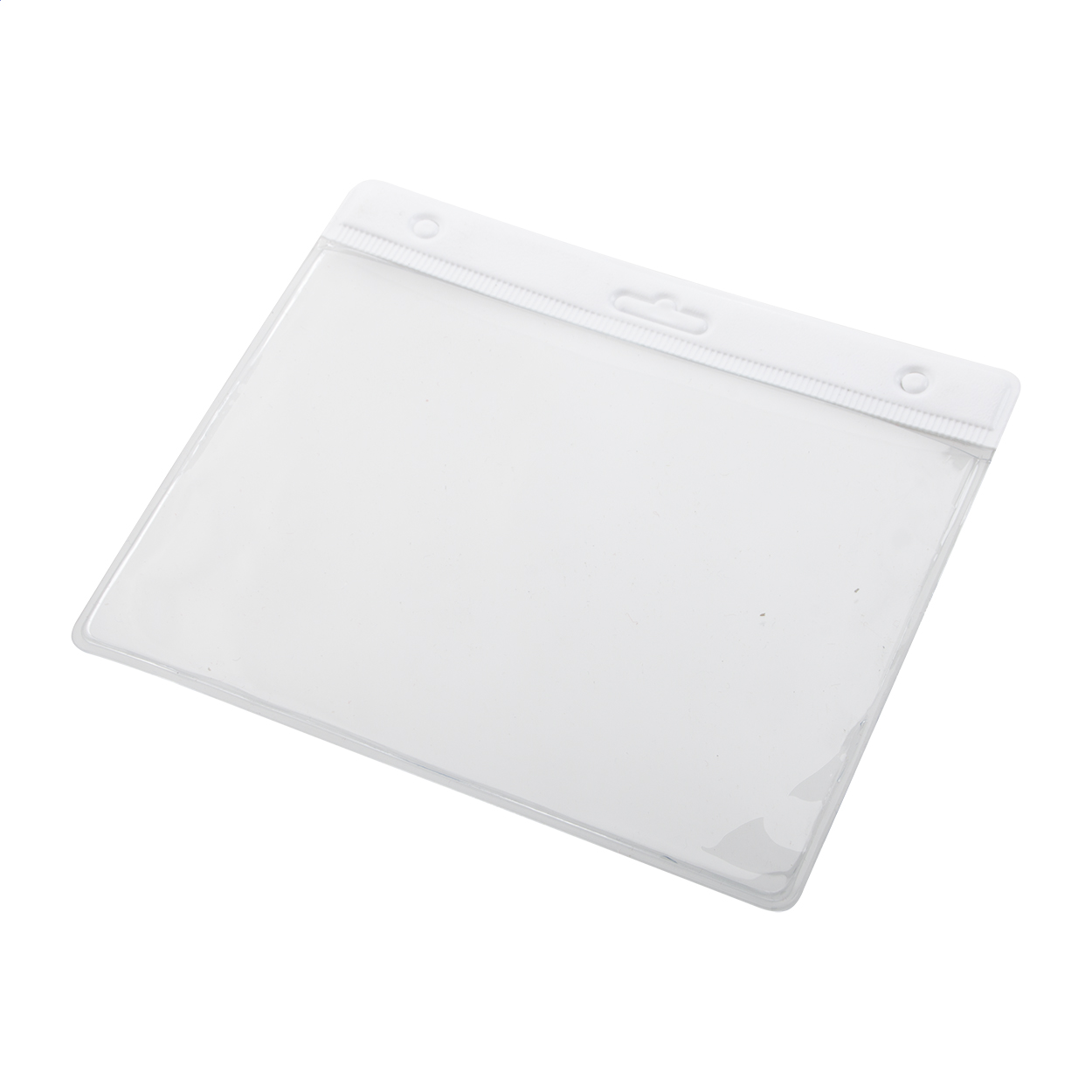 Porte-badge Bahhol personnalisé en PVC transparent avec bandeau couleur imprimé avec logo