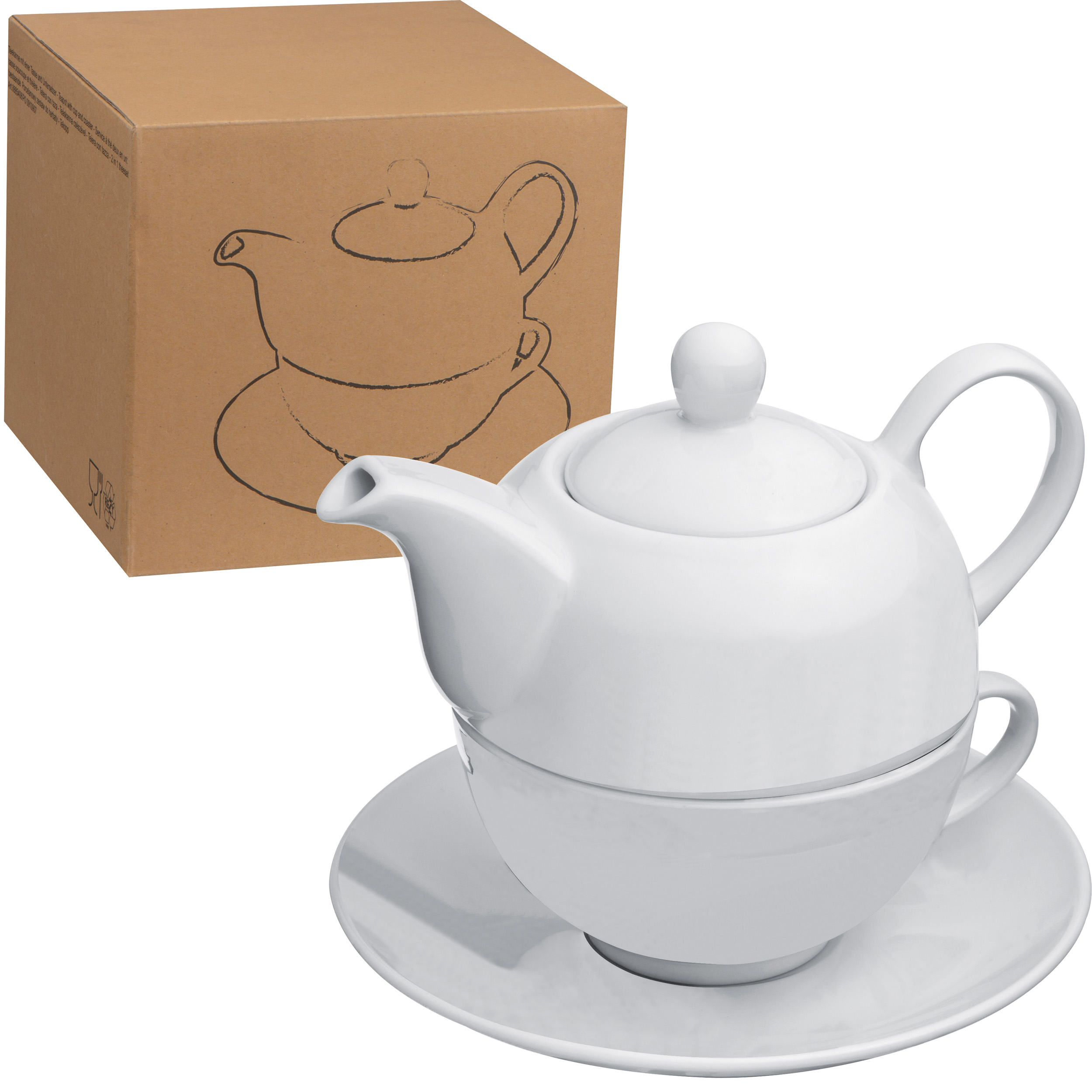 Service à thé en porcelaine personnalisé - Loubressac - Zaprinta France