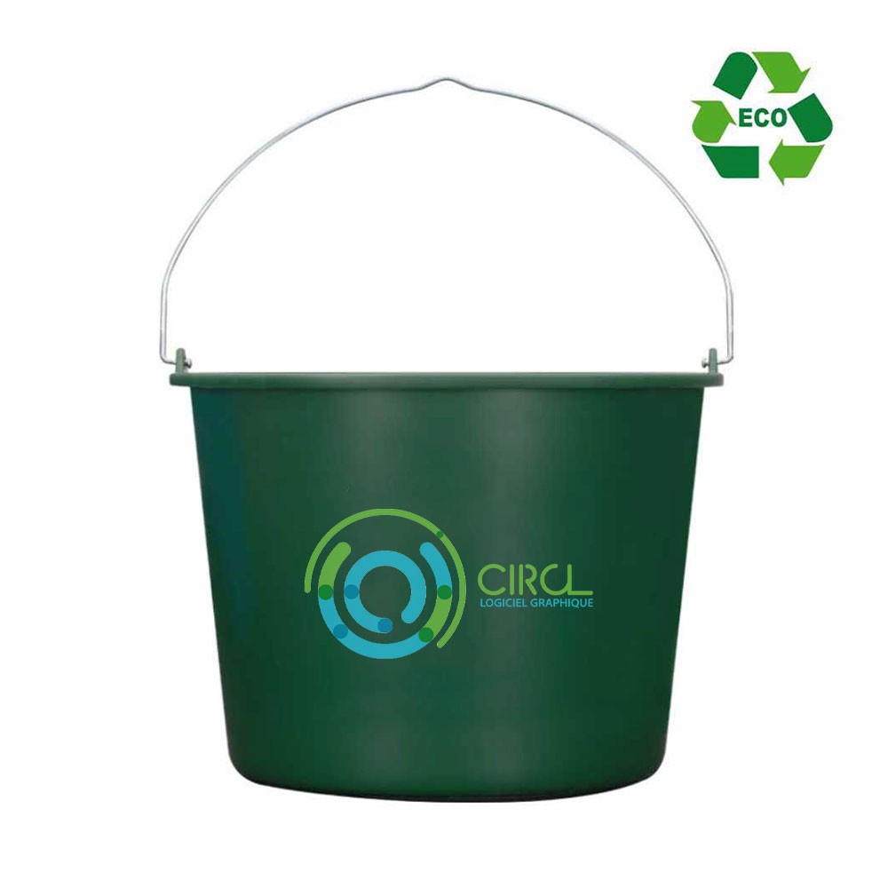 Seau de Recyclage Résistant - Rouvroy imprimé avec logo