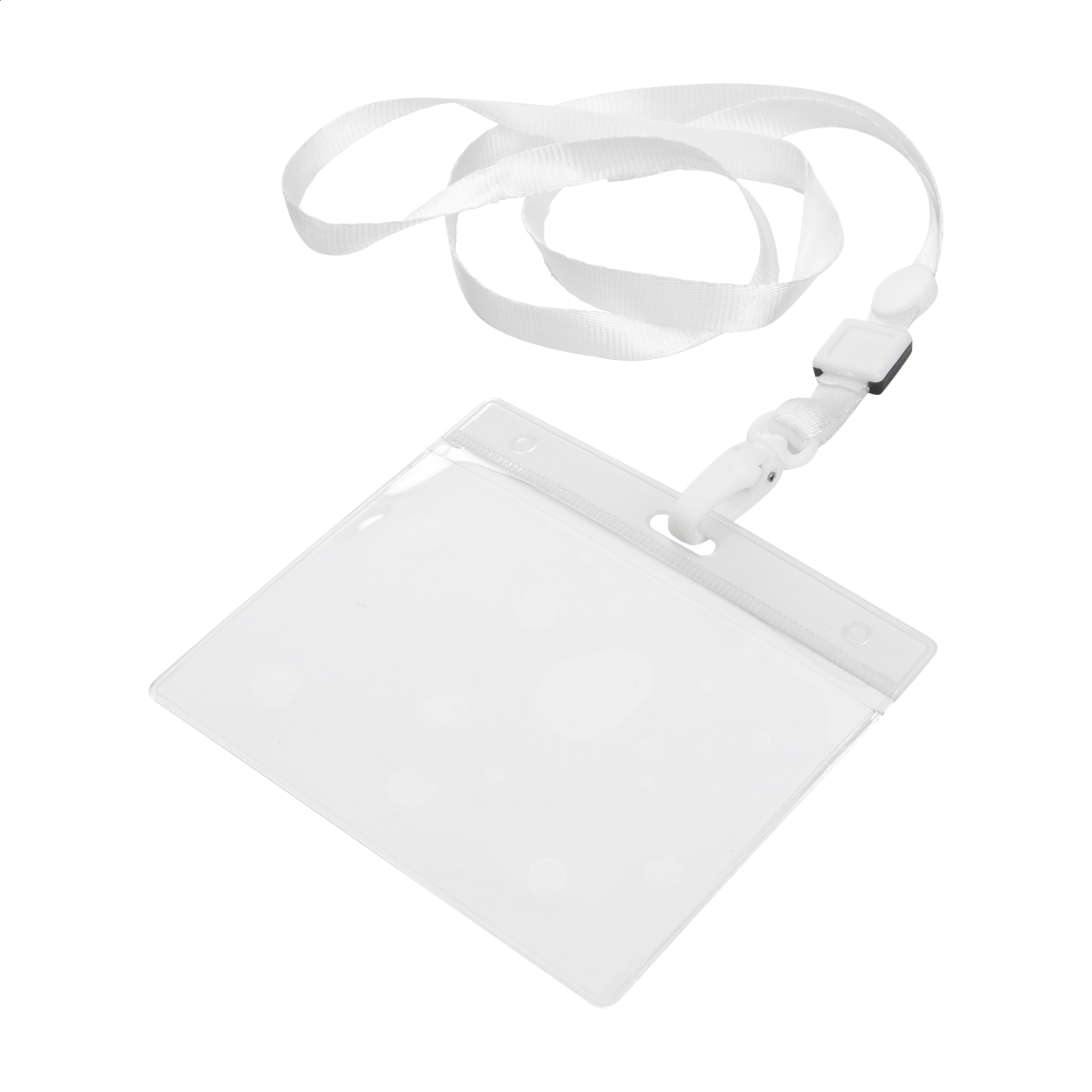 Lanyard porte-badge Ballek personnalisé en polyester avec mousqueton