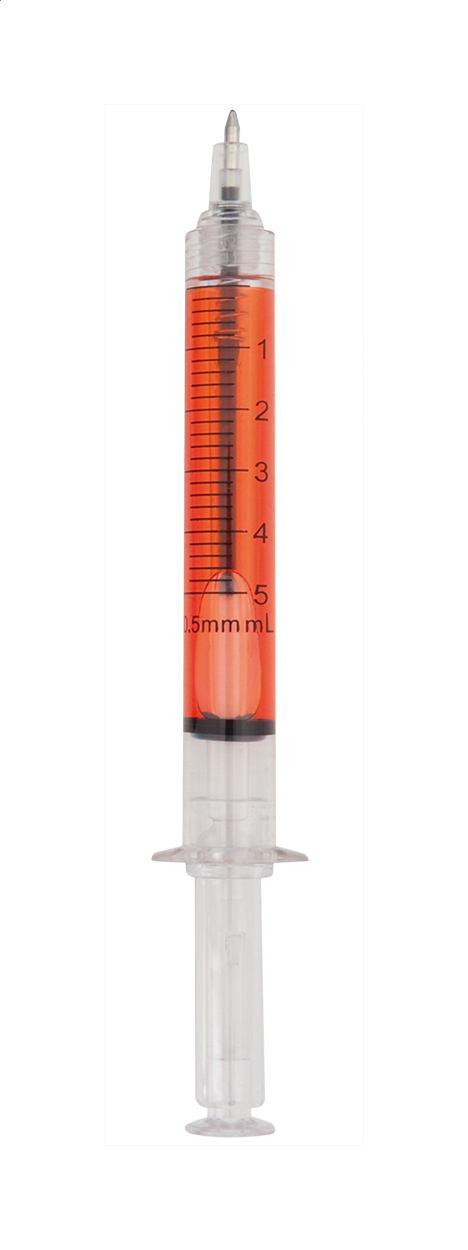 Stylo bille seringue Vaccine personnalisé avec corps à liquide