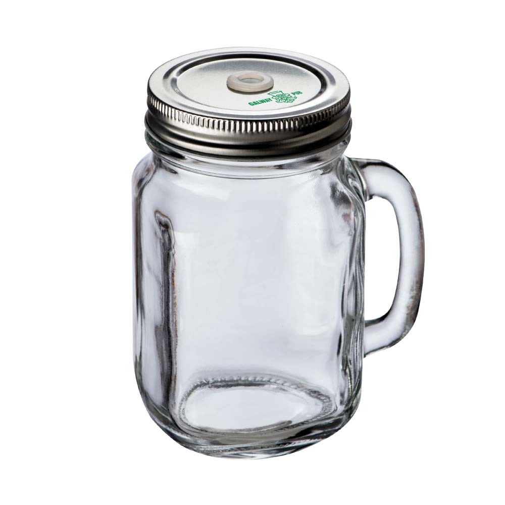 Carafe en verre gravée avec bouchon à vis métallique et trou pour paille 450ml - Saint-Émilion
