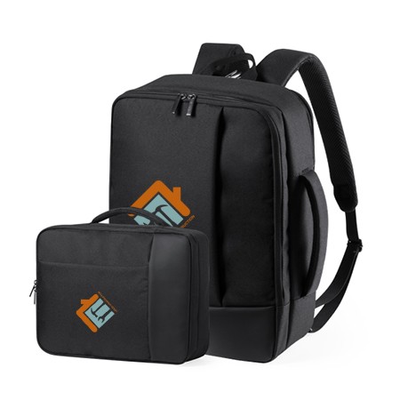Sac à dos porte-documents personnalisé en polyester et similicuir – Plano