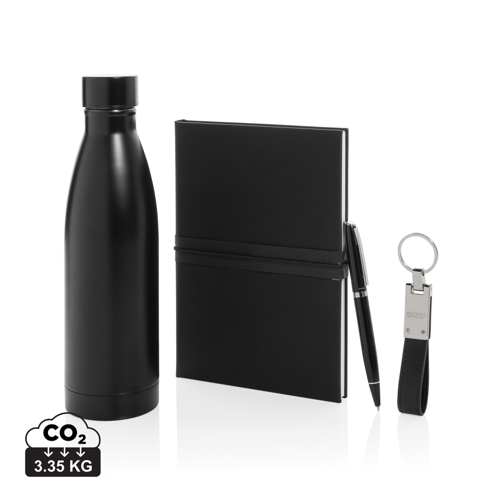 Coffret cadeau d'affaires de luxe Swiss Peak RCS avec bouteille d'eau
