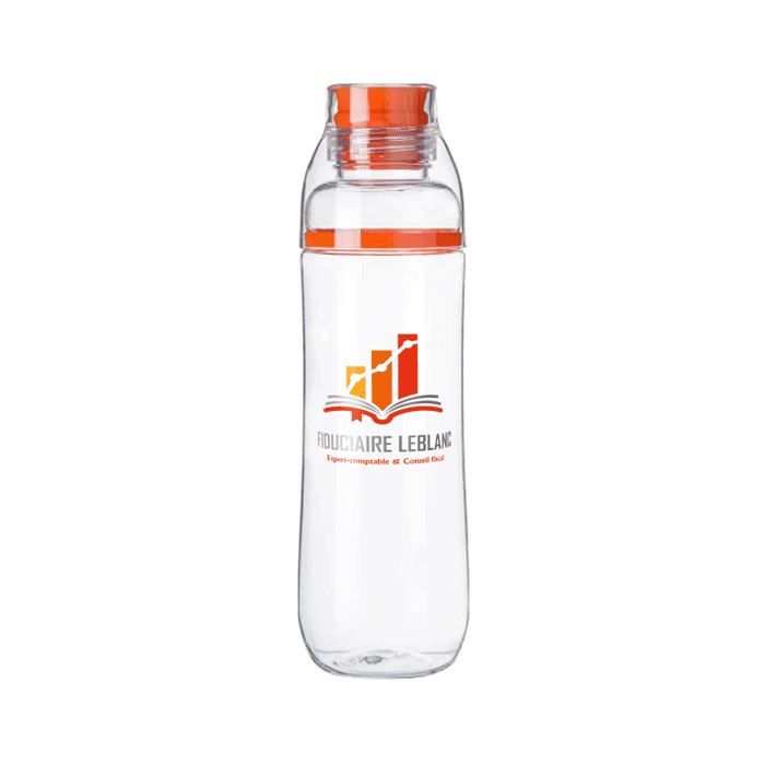 Gourde personnalisée en plastique translucide 750 ml avec verre - Joe