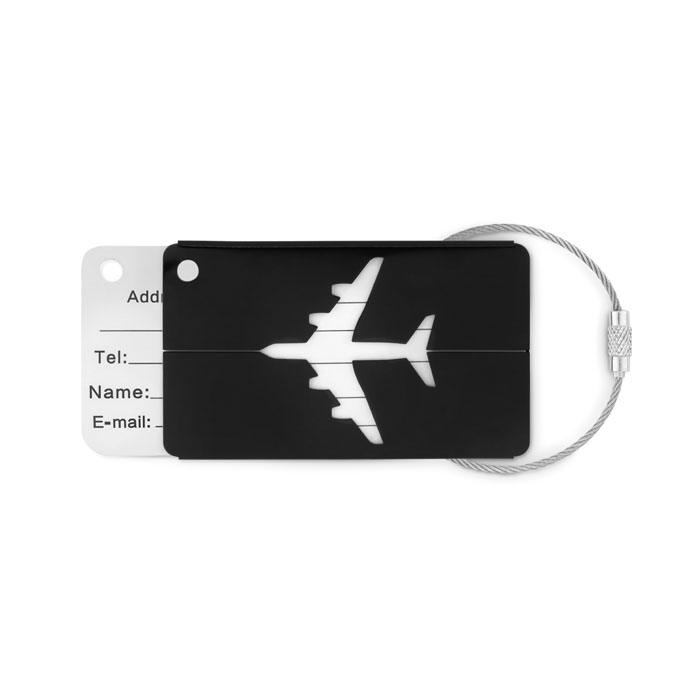 Étiquette de bagage en aluminium en forme d'avion - Chalou-Moulineux