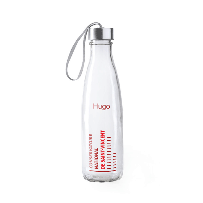 Gourde en verre personnalisée avec prénom 610 ml - Nicolas