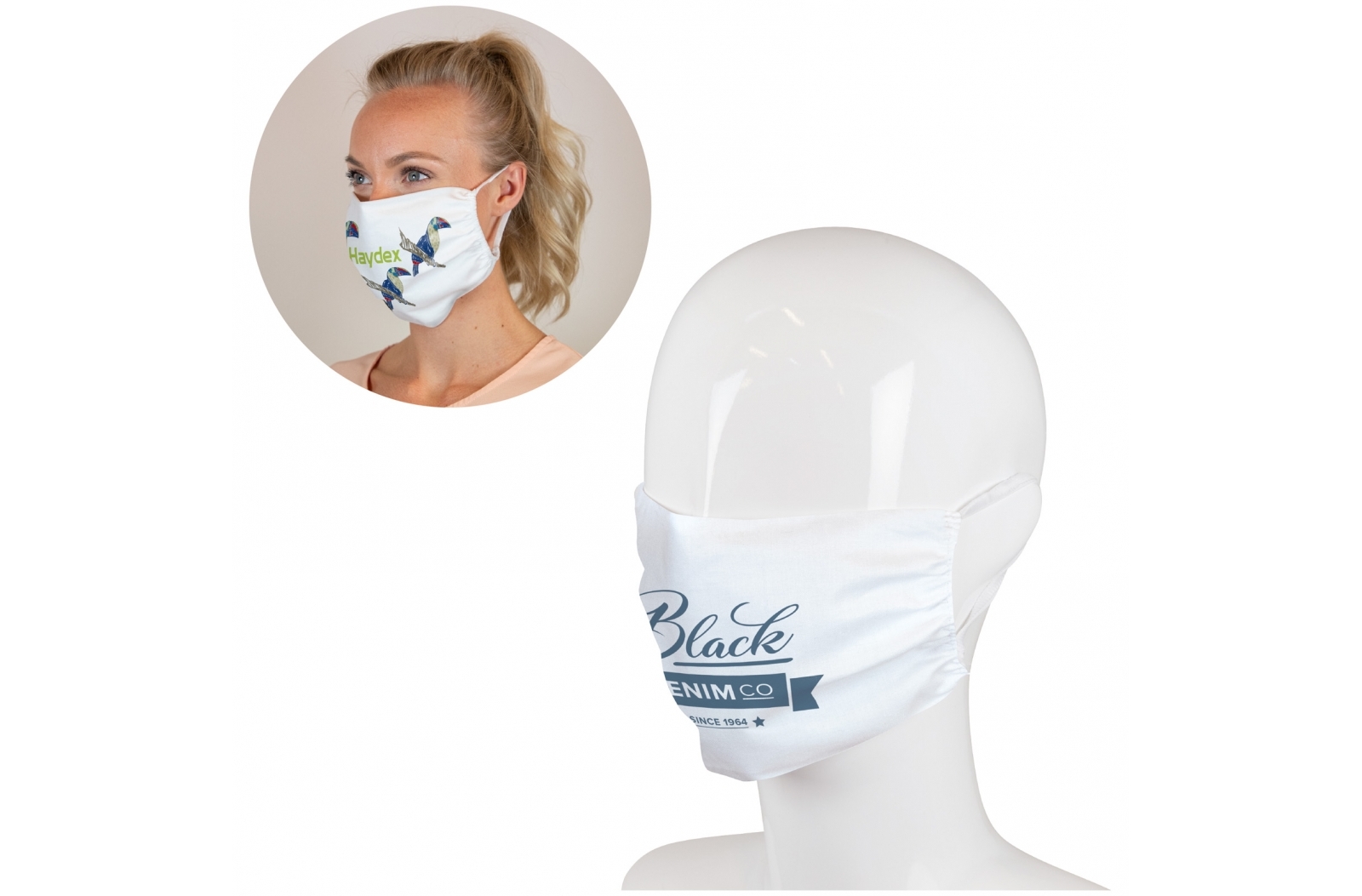 Masque facial réutilisable en polyester à double couche - Lilas