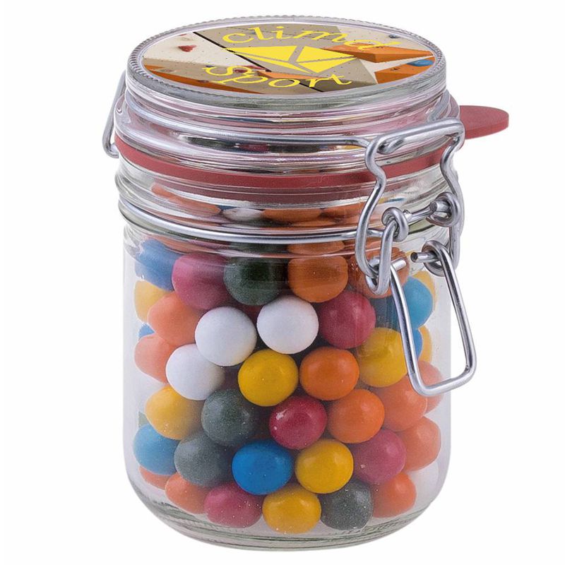 Bocal en verre personnalisable 0,4L avec bonbons au choix