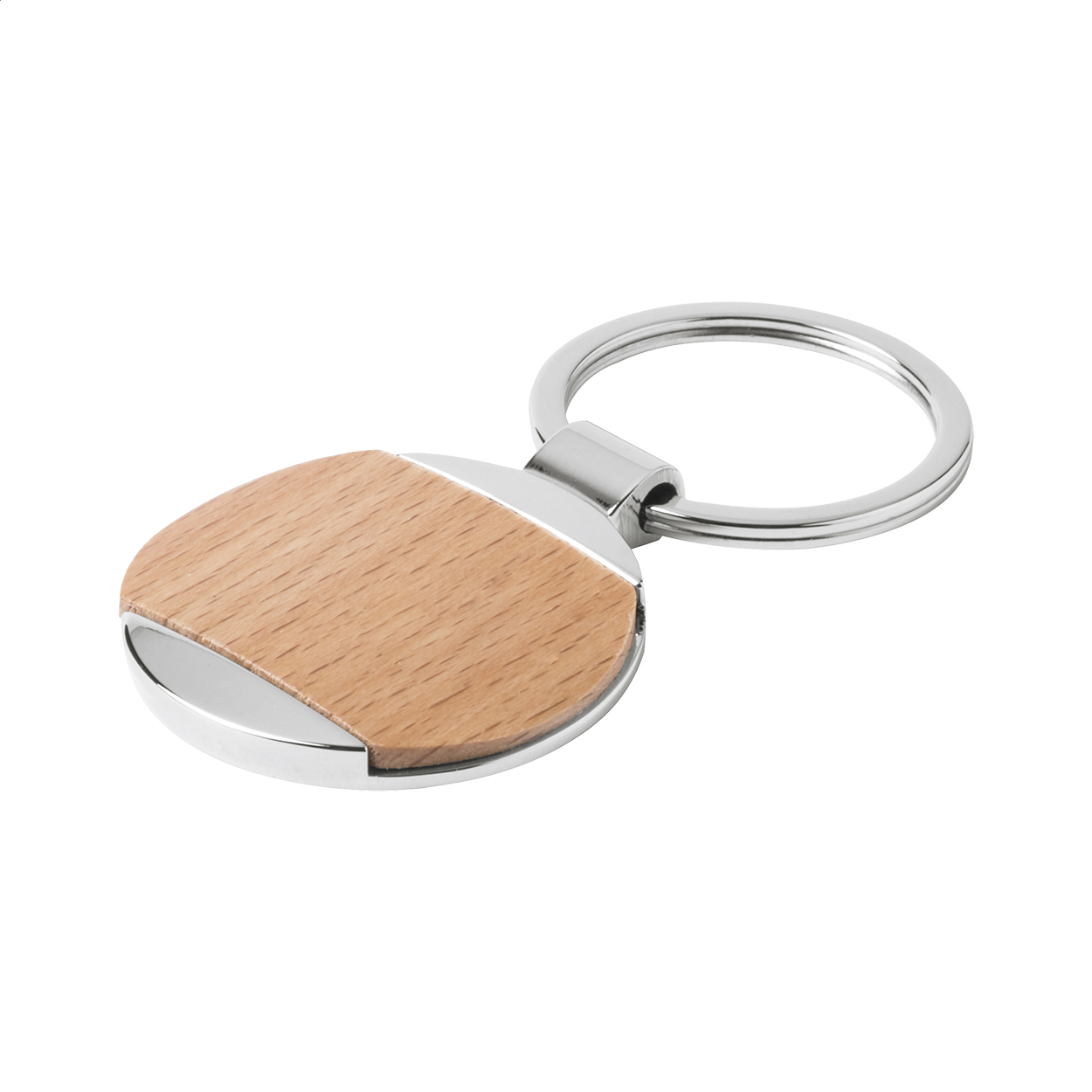 Porte-clés Mewok personnalisé en bois et métal avec votre logo