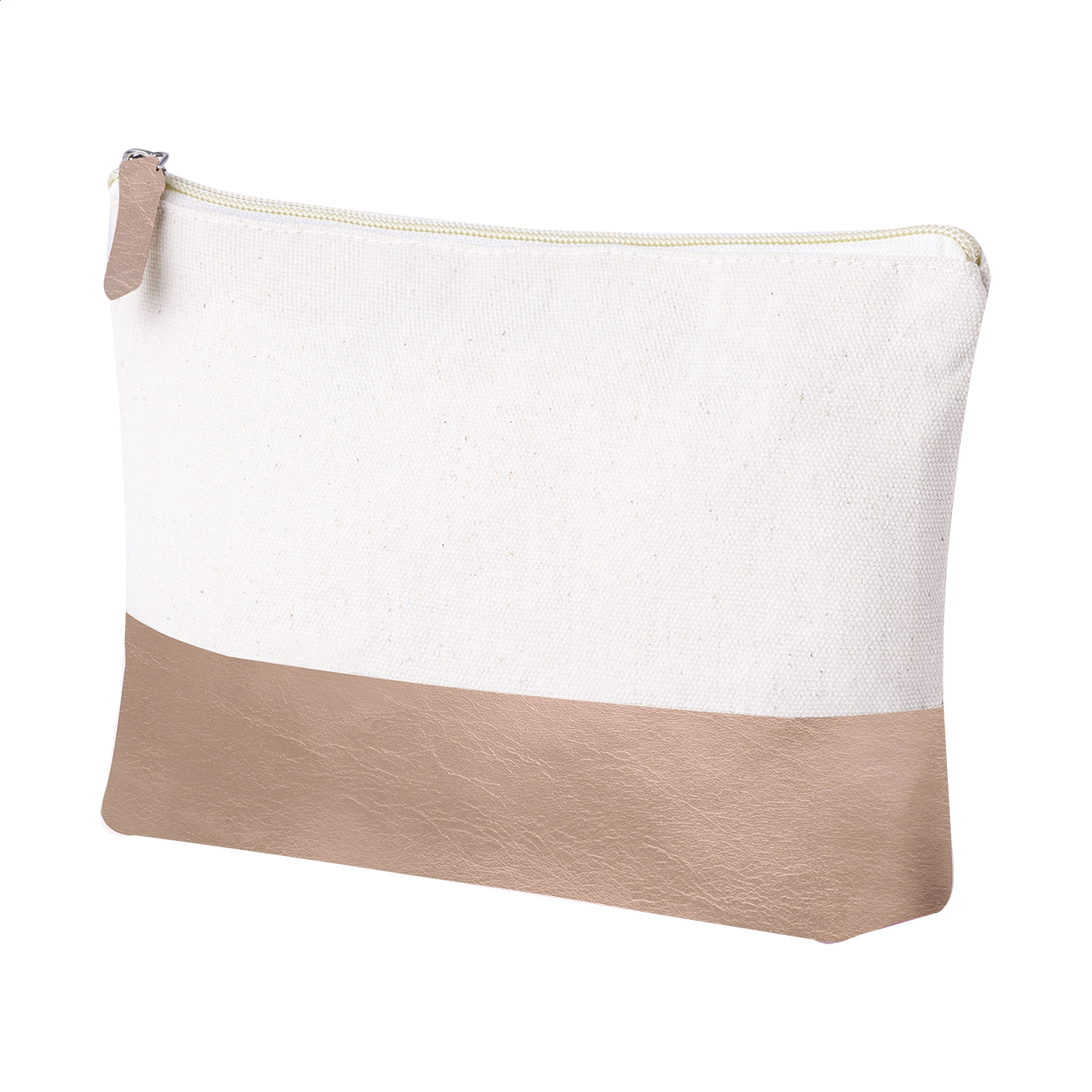 Trousse de toilette Mekkox personnalisée bicolore coton et PU métallisé