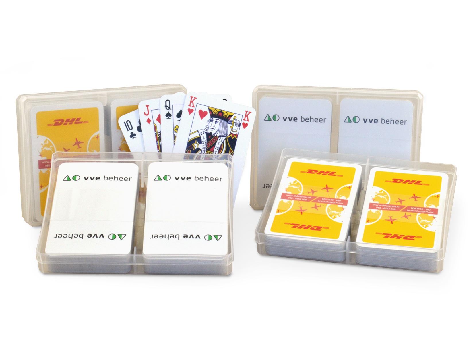 Ensemble de 2 jeux de cartes personnalisés dans une boîte en plastique - JCA10 - Zaprinta France