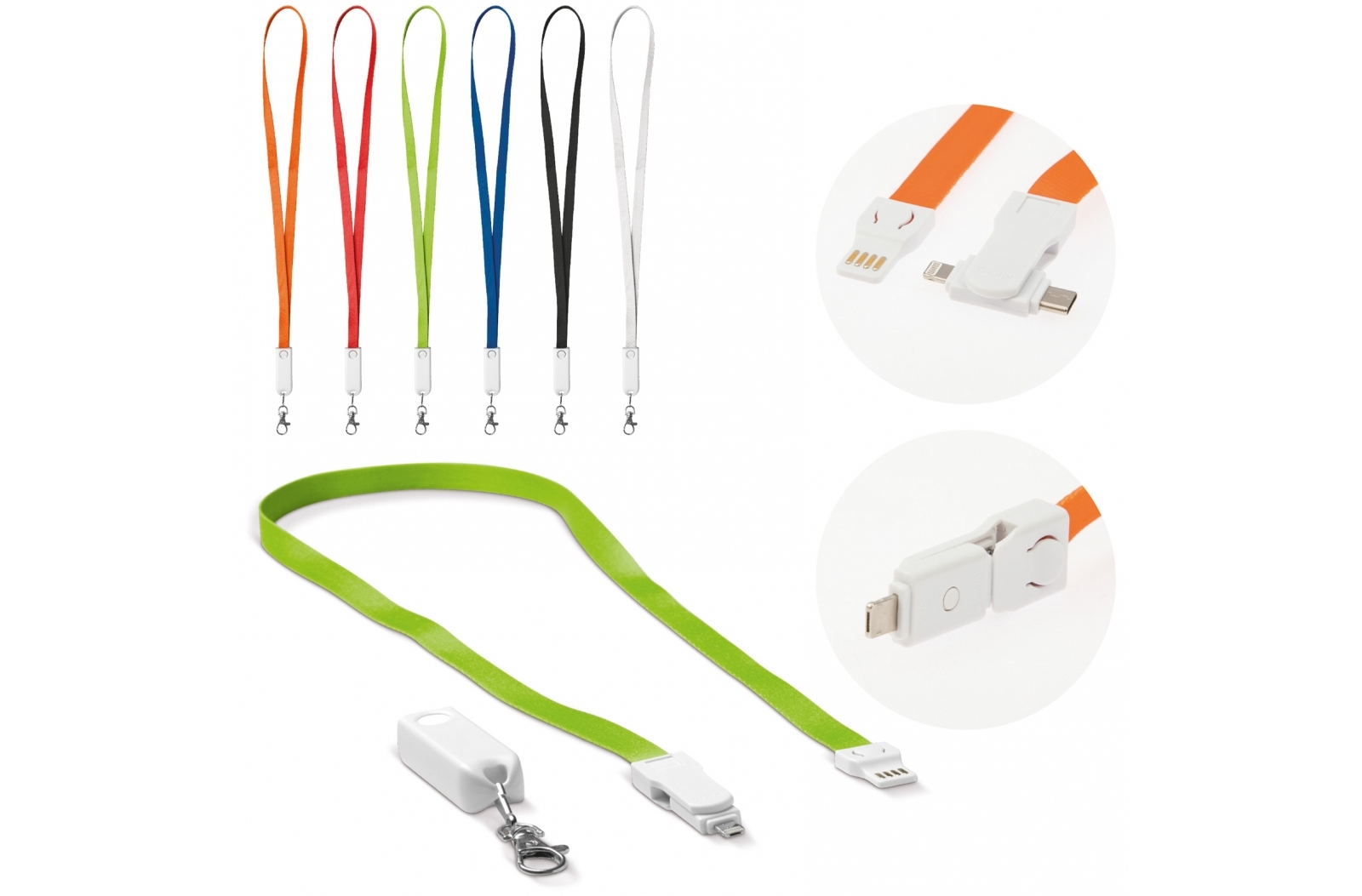 Câble USB multi connectiques 3 en 1 personnalisé - Ablon