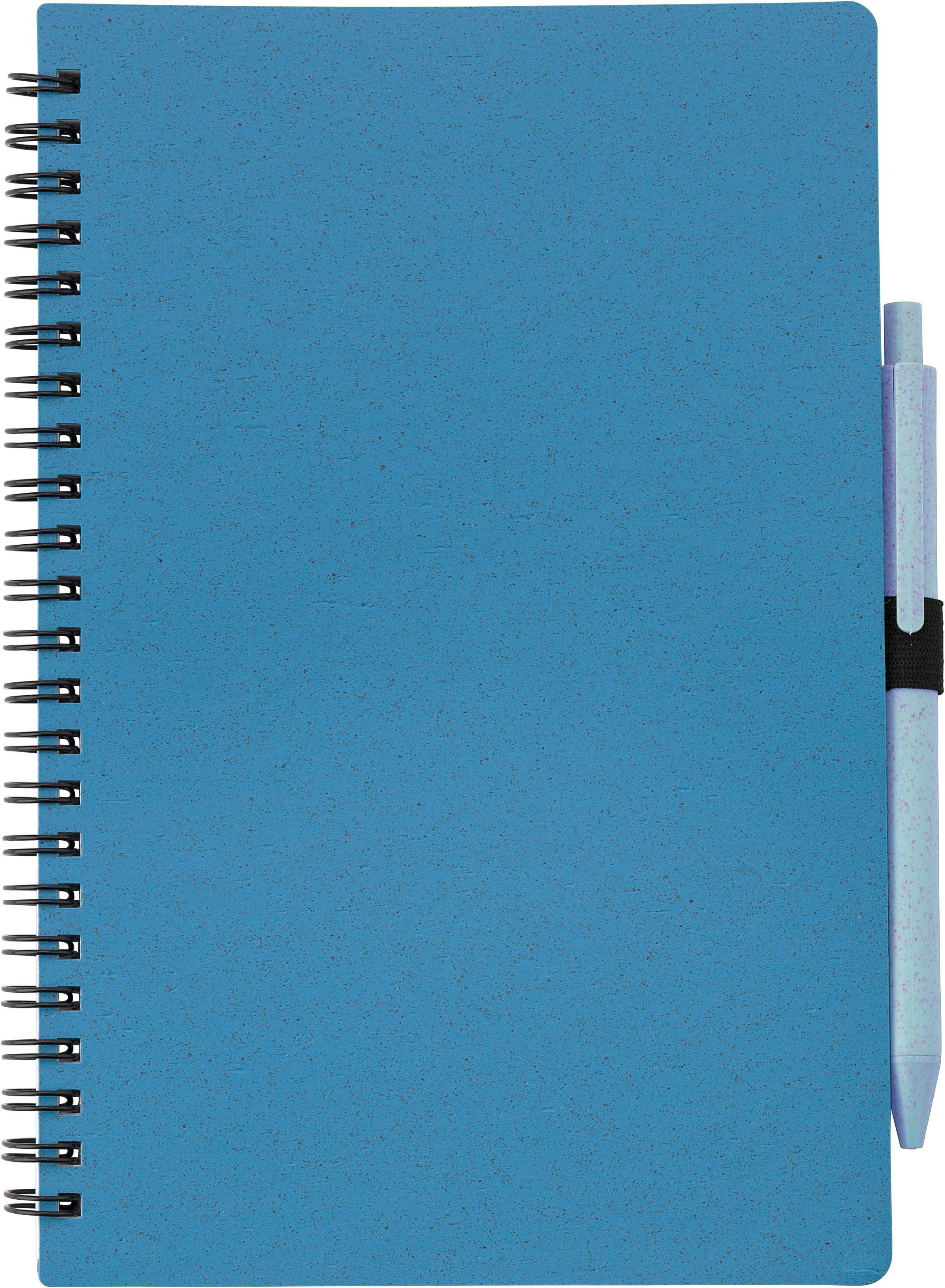Carnet écologique avec stylo en paille de blé - Dagneux imprimé avec logo