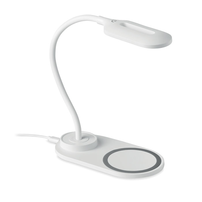 Lampe de bureau Petro avec chargeur 10W imprimé avec logo