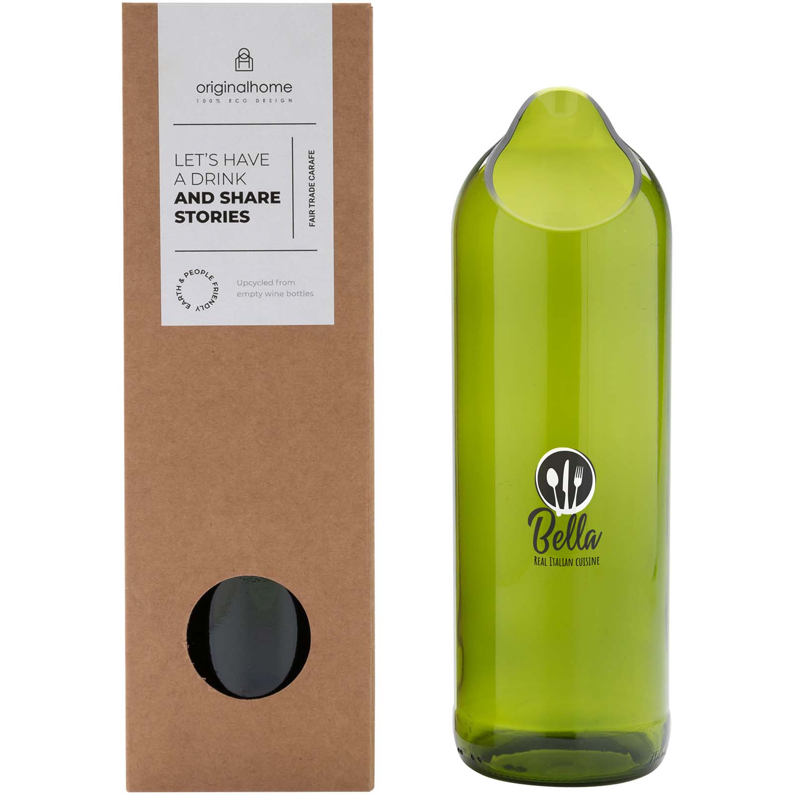 Carafe artisanale en verre recyclé - Petiville
