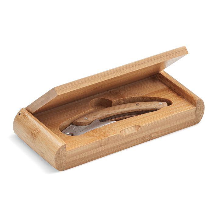 Couteau de sommelier en bambou avec tire-bouchon - Zaprinta France
