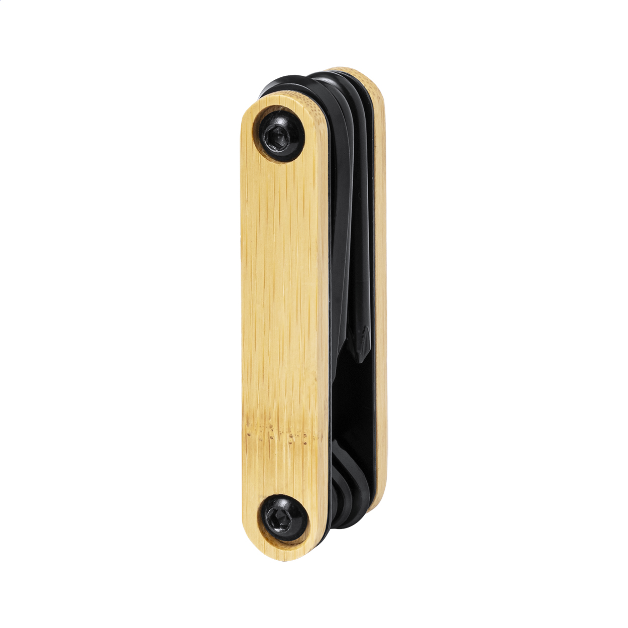 Outil multifonction Gresley personnalisé en acier noir, manche bambou