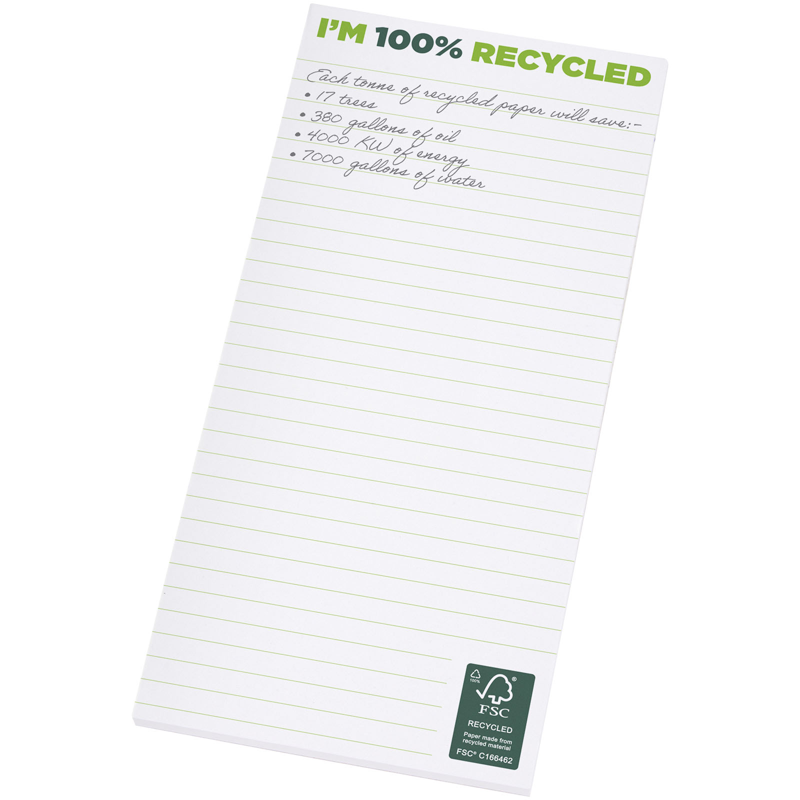 Bloc-notes de bureau en papier recyclé blanc - Courcy