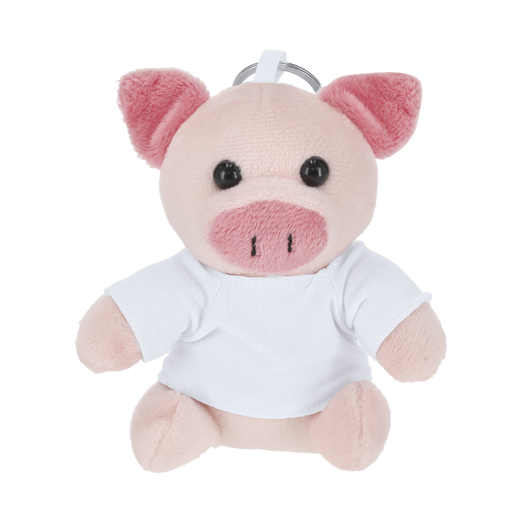 Porte-clés Peluche Cochon Personnalisable - Lambersart imprimé avec logo