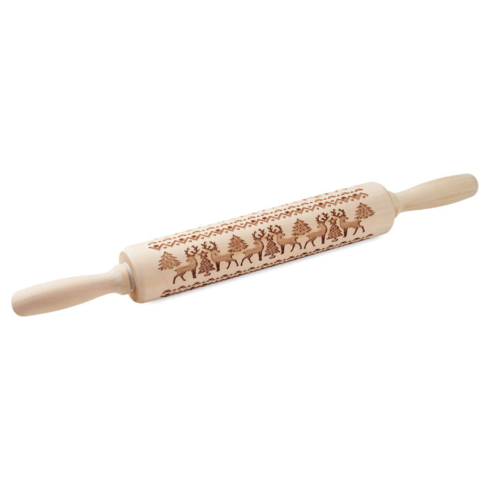 Rouleau à pâtisserie en bois avec motif de Noël - Brouy