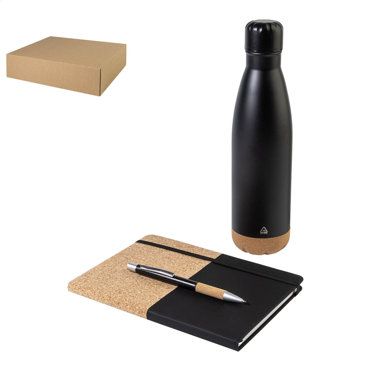 Coffret cadeau Subtus : carnet A5, bouteille isotherme 500 ml et stylo