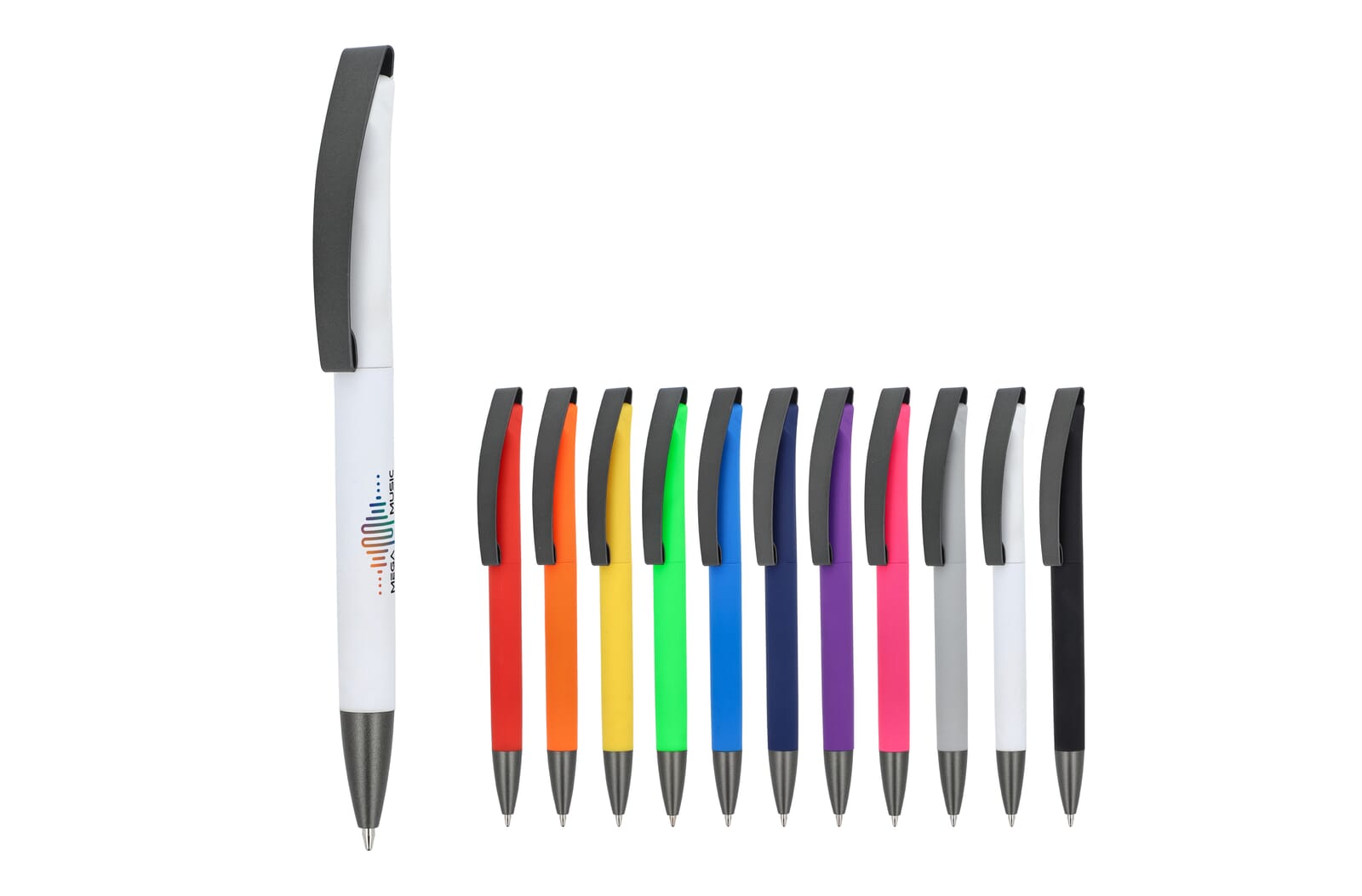 Stylo à bille Vegas softtouch avec clip métallique