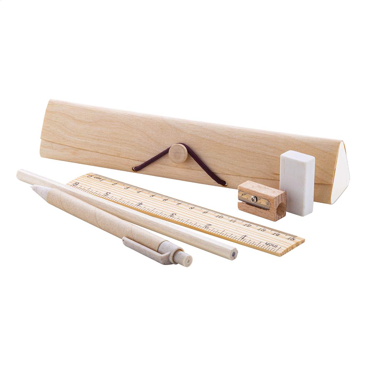 Set de papeterie Outline personnalisé 5 pièces en étui en bois