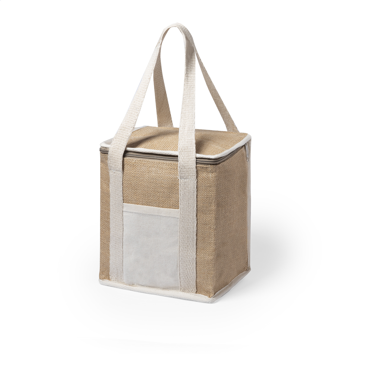 Sac isotherme Concordia personnalisé en jute et coton laminés