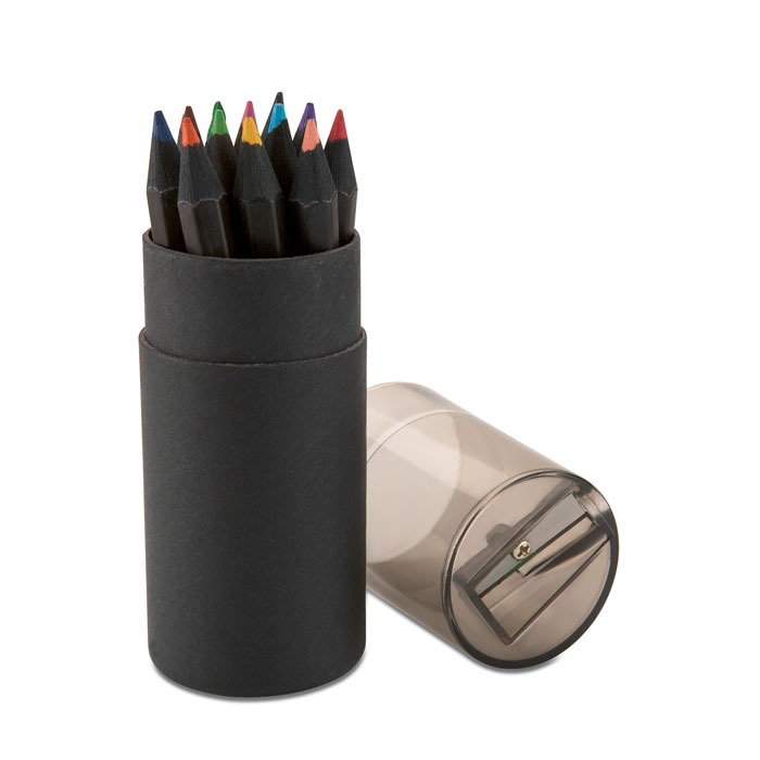 12 crayons de couleurs noirs - Zaprinta France